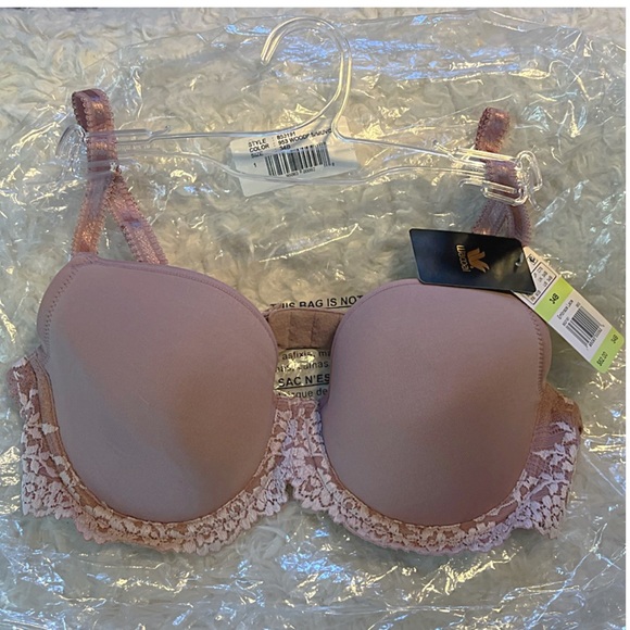 NWT WACOAL Embrace Lace Underwire T-Shirt Bra with foam cups 34B MAUVE purple - Picture 4 of 13